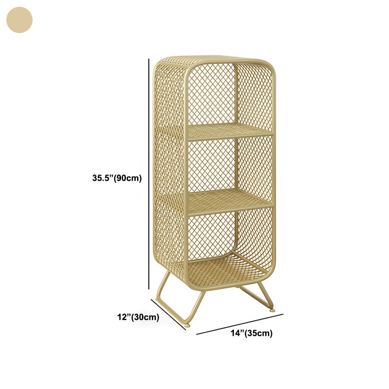 Light Luxury Metal Bookcase Shelf Closed Back Bookcase for Study Room