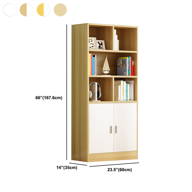 Contemporary Engineered Wood Book Shelf Vertical Closed Back Shelf Bookcase for Home