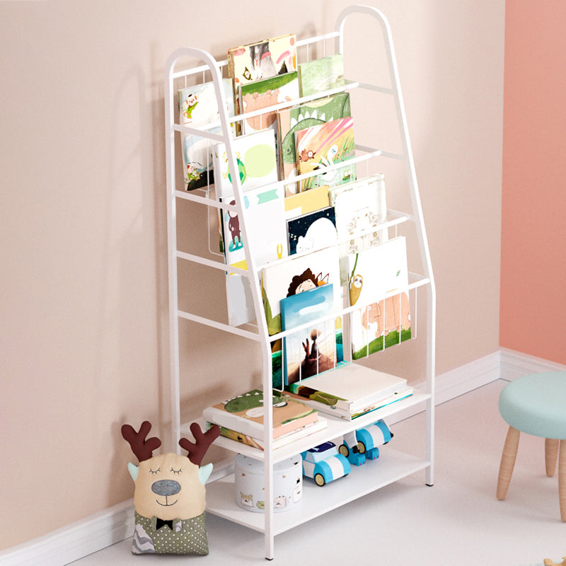 Contemporary Children Shelf Metal 6 Shelves Bookcase for Living Room