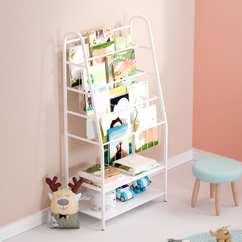 Contemporary Children Shelf Metal 6 Shelves Bookcase for Living Room