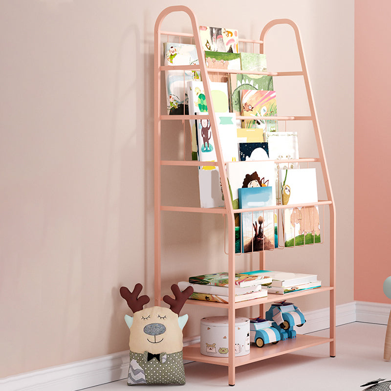 Contemporary Children Shelf Metal 6 Shelves Bookcase for Living Room