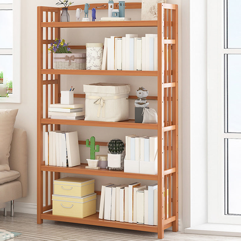 Standard Bamboo Bookshelf Contemporary Brown Open Shelf Bookcase