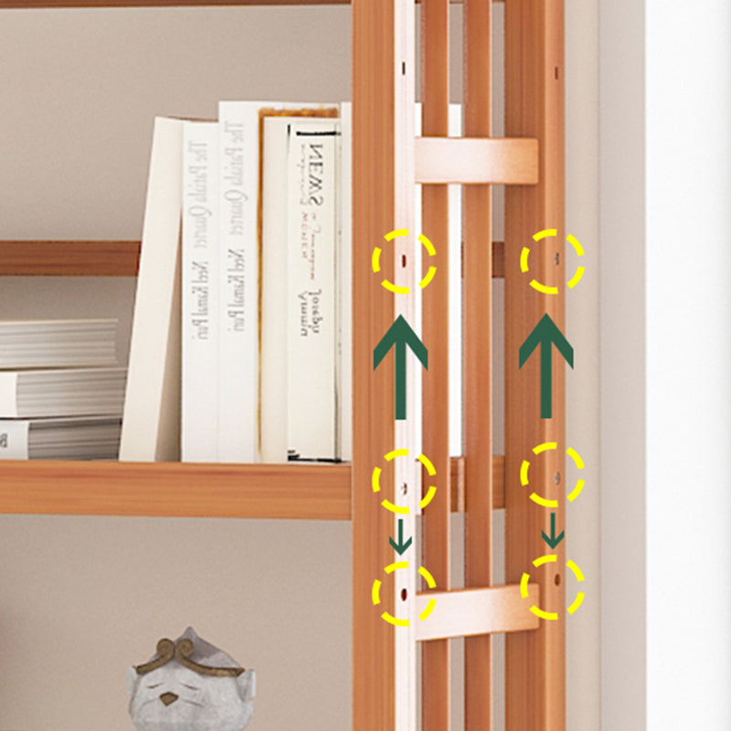 Standard Bamboo Bookshelf Contemporary Brown Open Shelf Bookcase