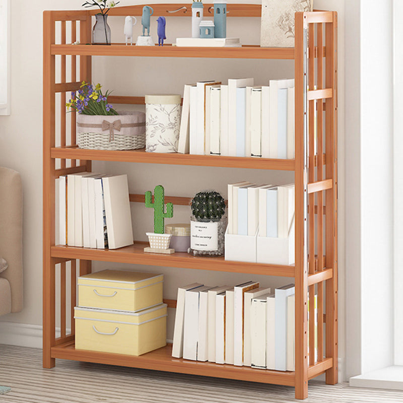 Standard Bamboo Bookshelf Contemporary Brown Open Shelf Bookcase