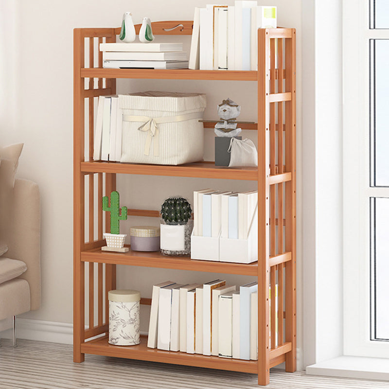 Standard Bamboo Bookshelf Contemporary Brown Open Shelf Bookcase