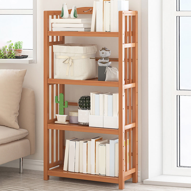 Standard Bamboo Bookshelf Contemporary Brown Open Shelf Bookcase
