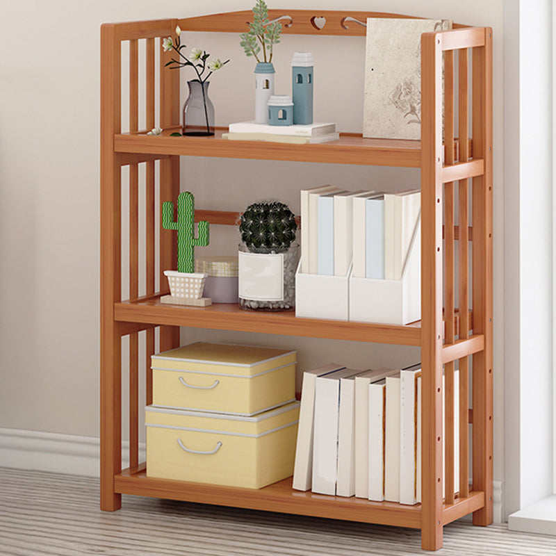 Standard Bamboo Bookshelf Contemporary Brown Open Shelf Bookcase