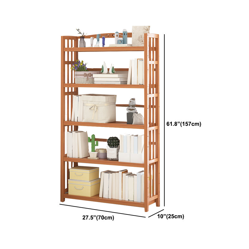Standard Bamboo Bookshelf Contemporary Brown Open Shelf Bookcase
