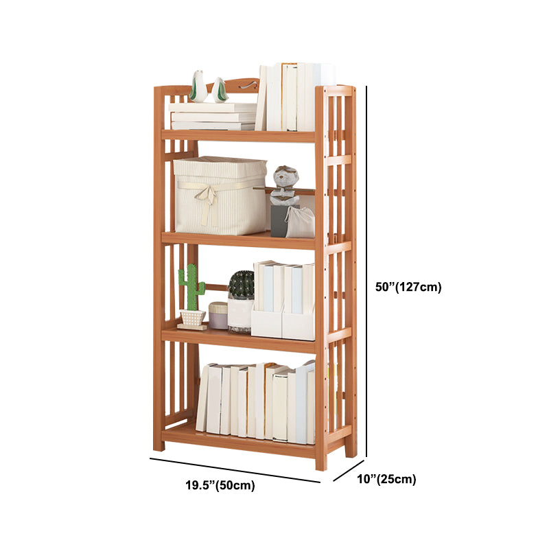 Standard Bamboo Bookshelf Contemporary Brown Open Shelf Bookcase