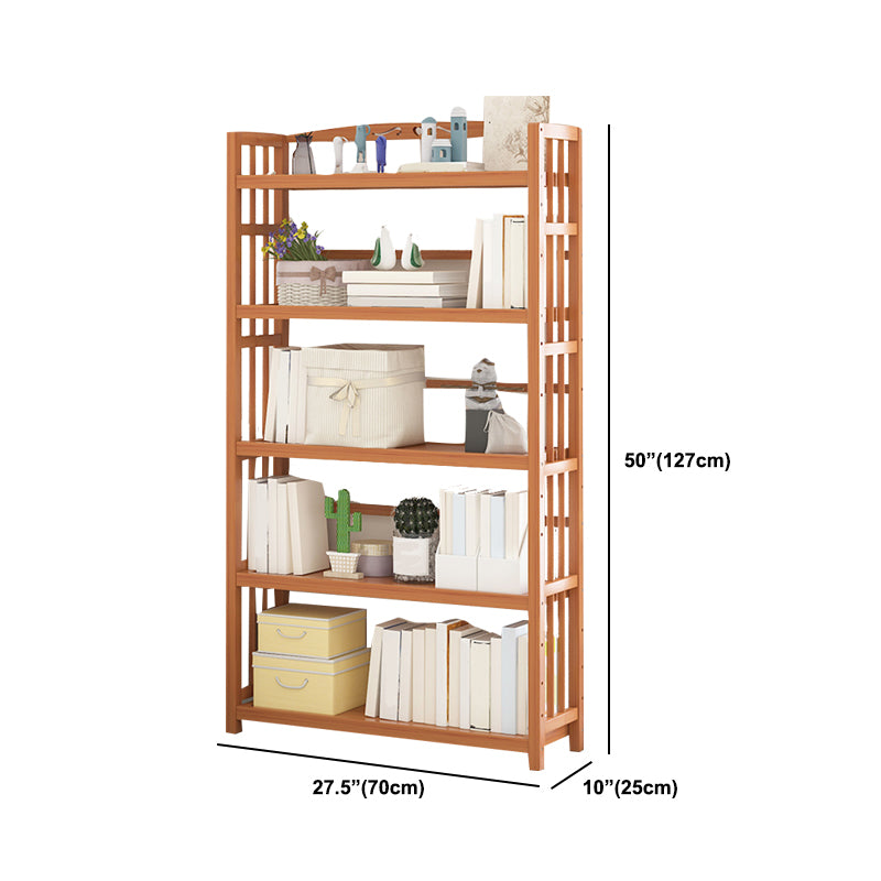 Standard Bamboo Bookshelf Contemporary Brown Open Shelf Bookcase