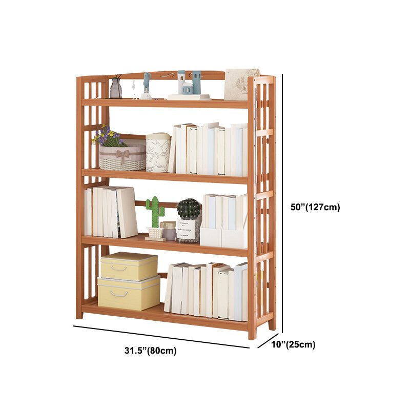 Standard Bamboo Bookshelf Contemporary Brown Open Shelf Bookcase