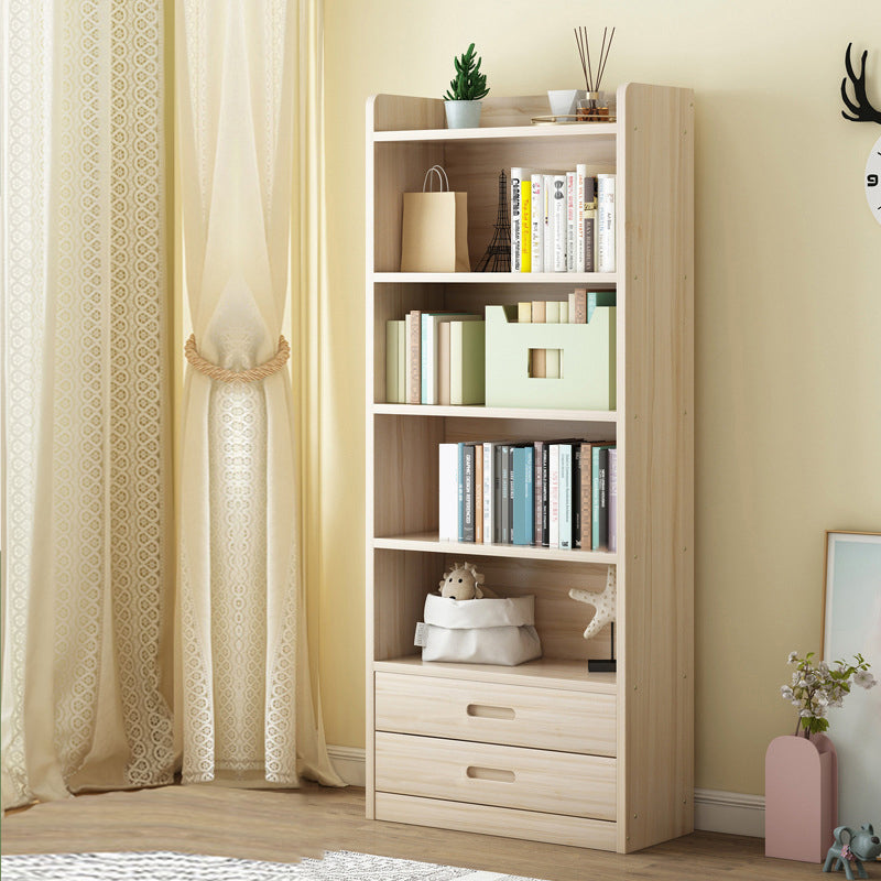 Modern Floor Shelf Bookcase Closed Back Wood Book Shelf for Home