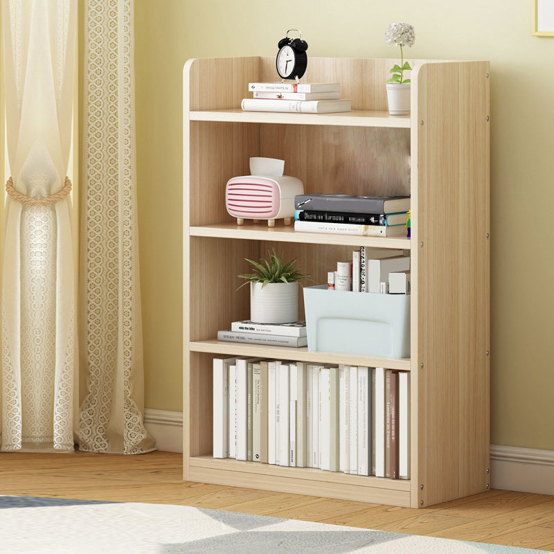 Modern Floor Shelf Bookcase Closed Back Wood Book Shelf for Home