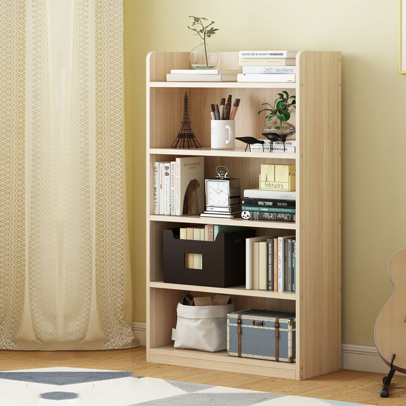 Modern Floor Shelf Bookcase Closed Back Wood Book Shelf for Home