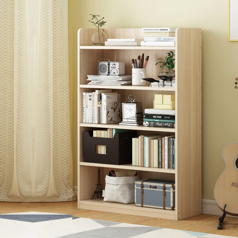 Modern Floor Shelf Bookcase Closed Back Wood Book Shelf for Home