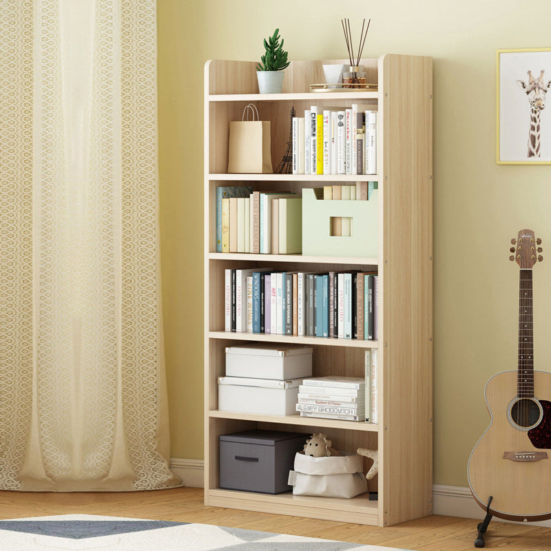 Modern Floor Shelf Bookcase Closed Back Wood Book Shelf for Home