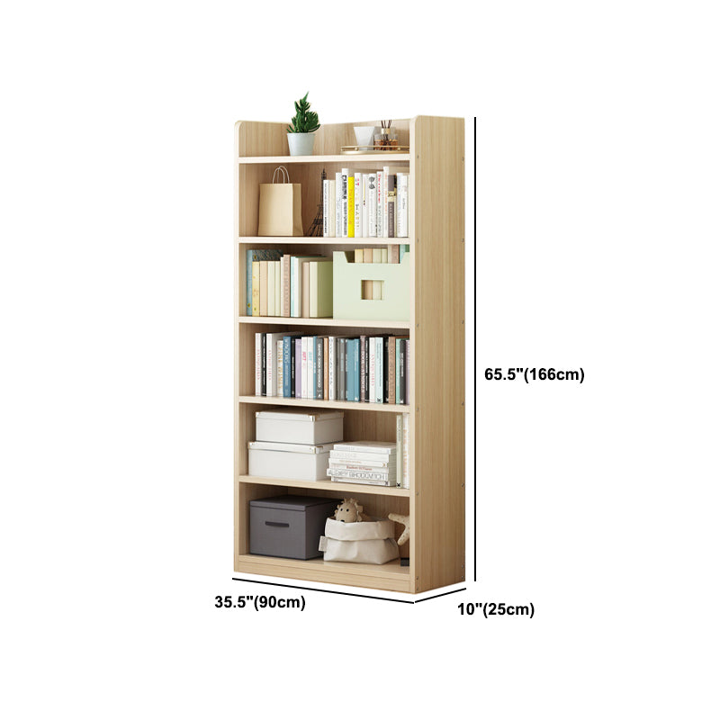 Modern Floor Shelf Bookcase Closed Back Wood Book Shelf for Home