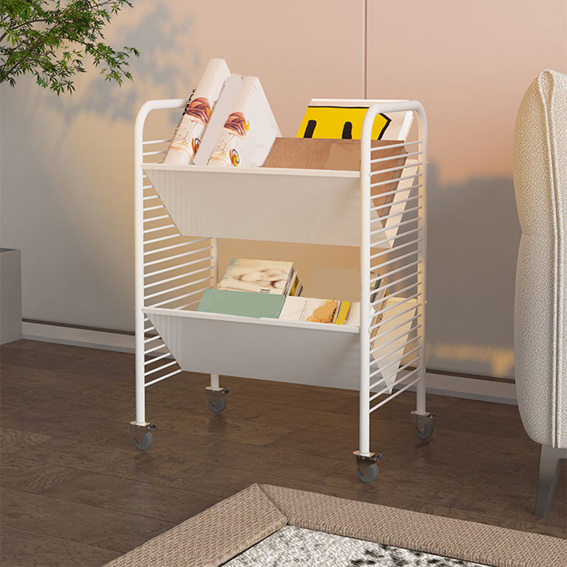 Modern Metal Bookshelf Geometric  Open Shelf Vertical Bookcase in Burnish