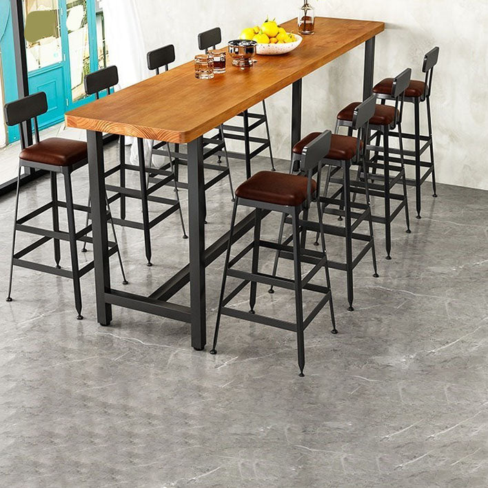 Modern 1/9 Pieces Bar Table Set Rectangle Pine Wood Counter Table for Milk Tea Shop