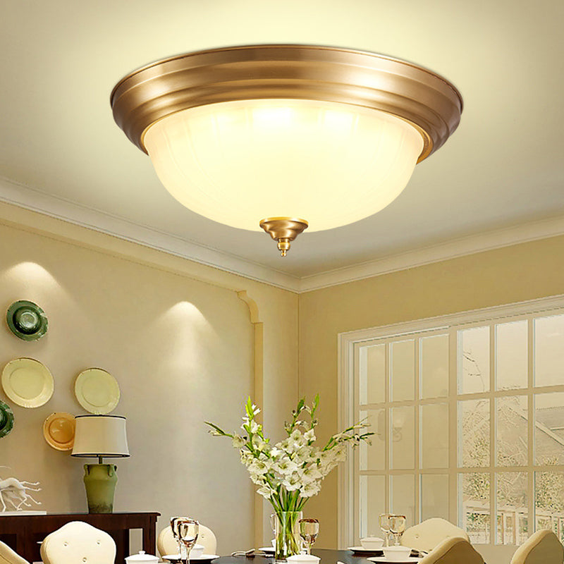 Glass Gold Flush Mount Ceiling Fixture Dome Minimalist Flush Light Fixture