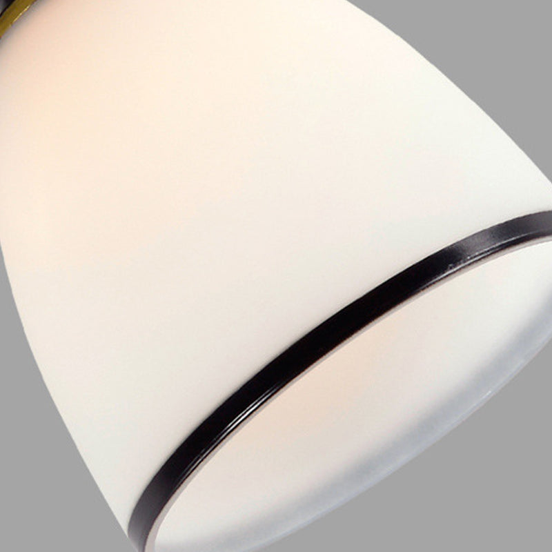 Conical Semi Flush Ceiling Light Traditional Glass Aisle Ceiling Fixture