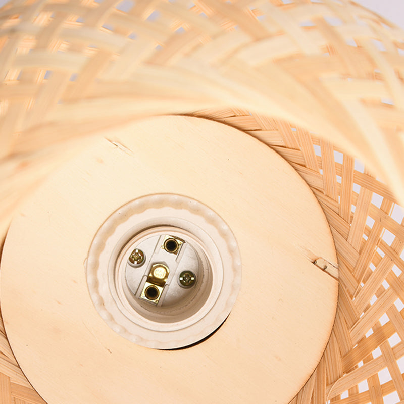 Asia Sphere Ceiling Flush Mount Bamboo Ceiling Mounted Fixture in Beige