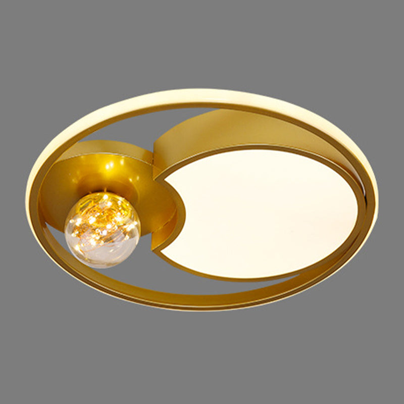 Metal Circle Ceiling Lighting Nordic Style LED Gold Close to Ceiling Lamp