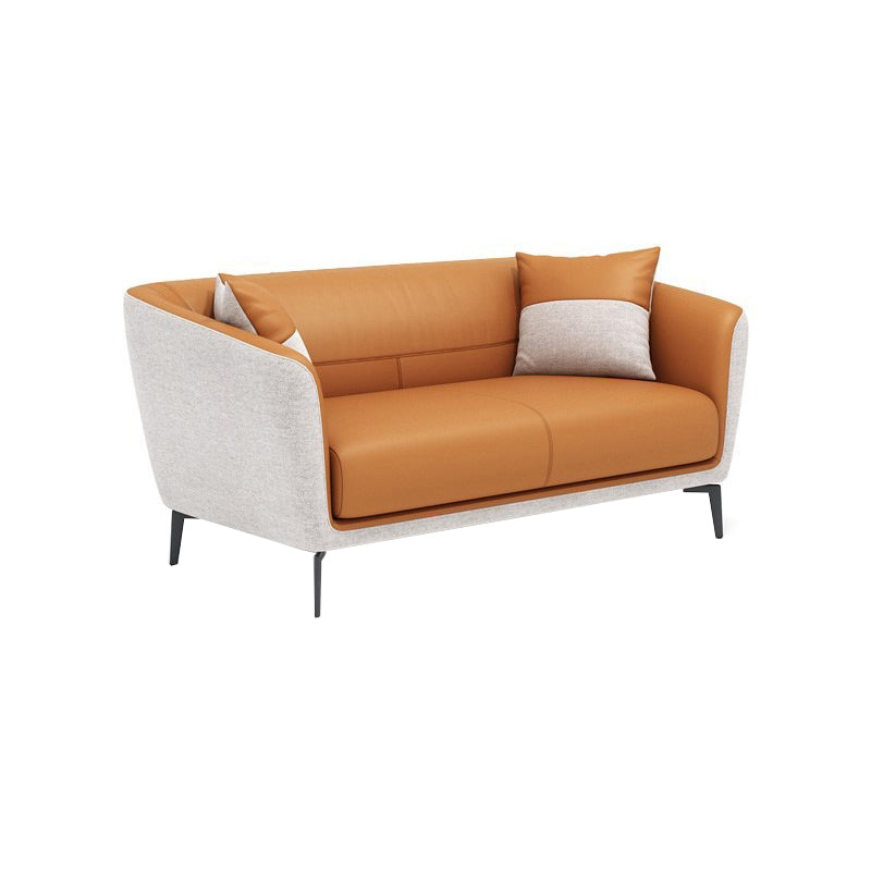 30.31" Wide Tuxedo Arm Sofa with Tight Back Modern Faux Leather Sofa