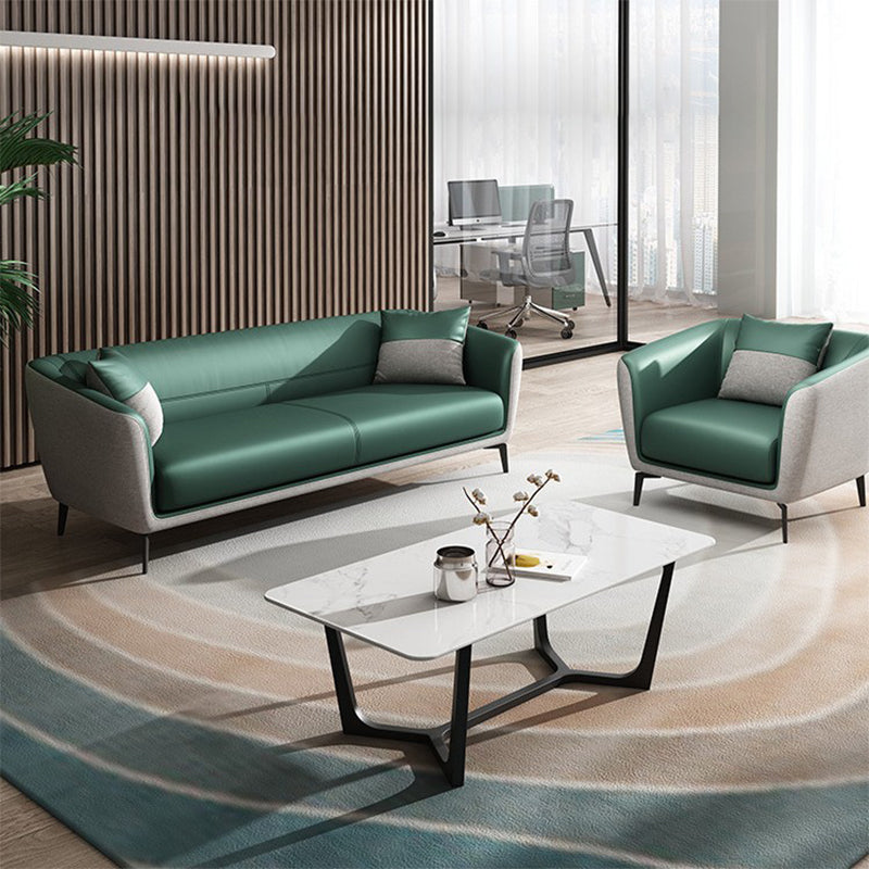 30.31" Wide Tuxedo Arm Sofa with Tight Back Modern Faux Leather Sofa