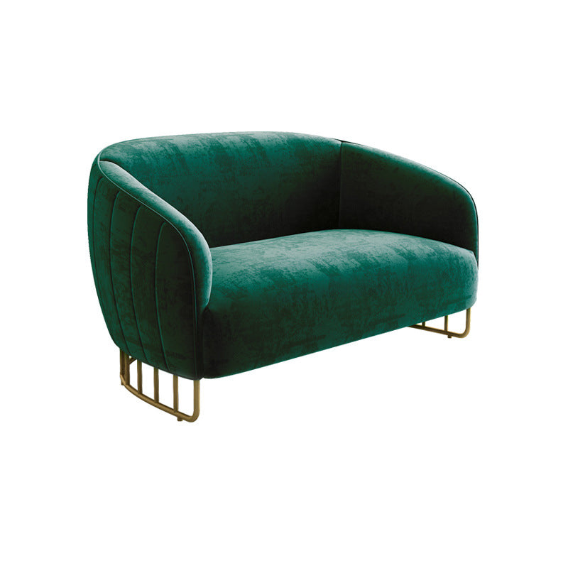 Velvet 29.52" Wide Sofa for Living Room Tuxedo Arm Sofa with Metal Frame