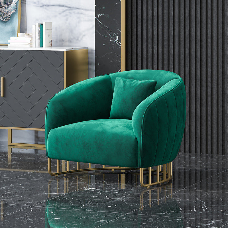 Velvet 29.52" Wide Sofa for Living Room Tuxedo Arm Sofa with Metal Frame