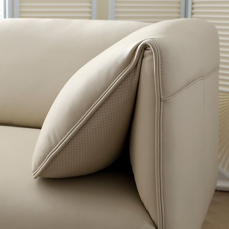Sewn Pillow Back Sofa Modern Faux Leather Pillow Top Arm Seating - 26.77" H