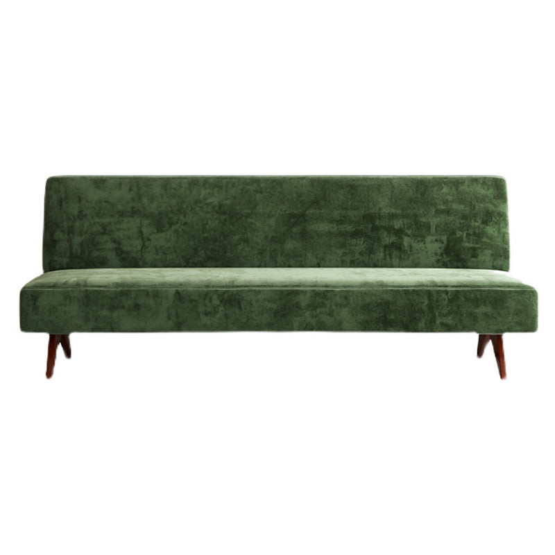 Velvet 29.52" Wide Pine Sofa for Living Room Green Armless Sofa