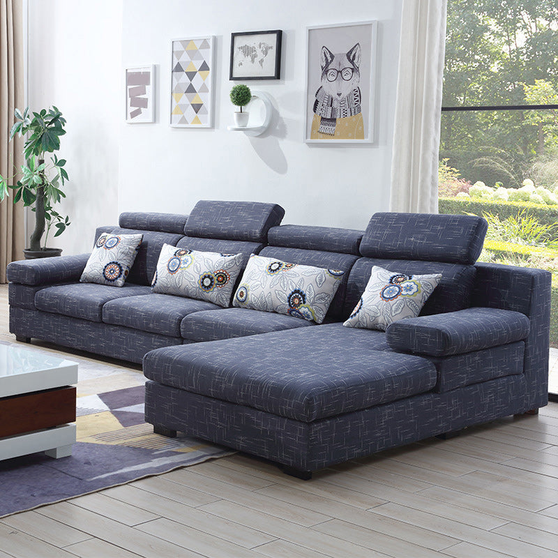 37.40" Tall Linen Sectional Pillow Top Arm Sectional with Adjustable Headrest