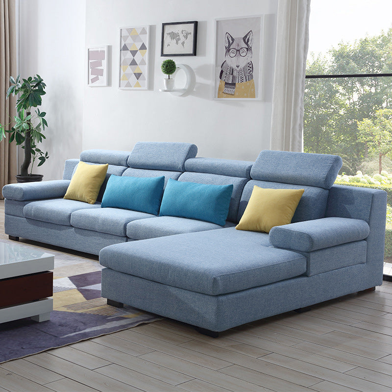 37.40" Tall Linen Sectional Pillow Top Arm Sectional with Adjustable Headrest