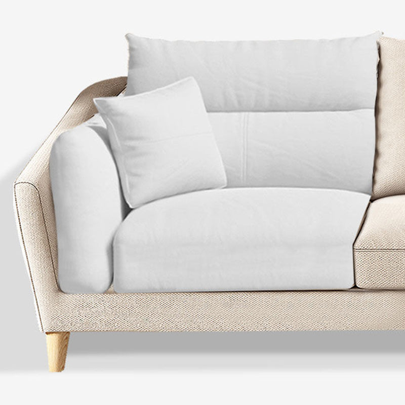 Modern Sectional Sofa with Pillow Back and Sloped Arms for 4 People