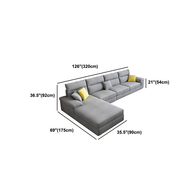 Slipcovered Sectional Pillow Top Arm Sofa & Chaise with 4 Seaters