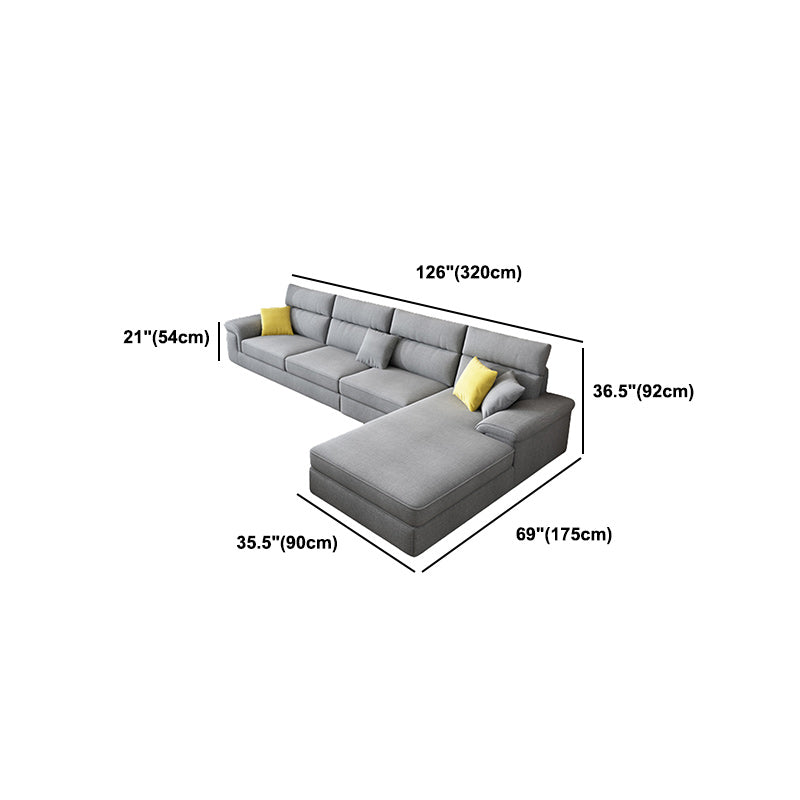 Slipcovered Sectional Pillow Top Arm Sofa & Chaise with 4 Seaters