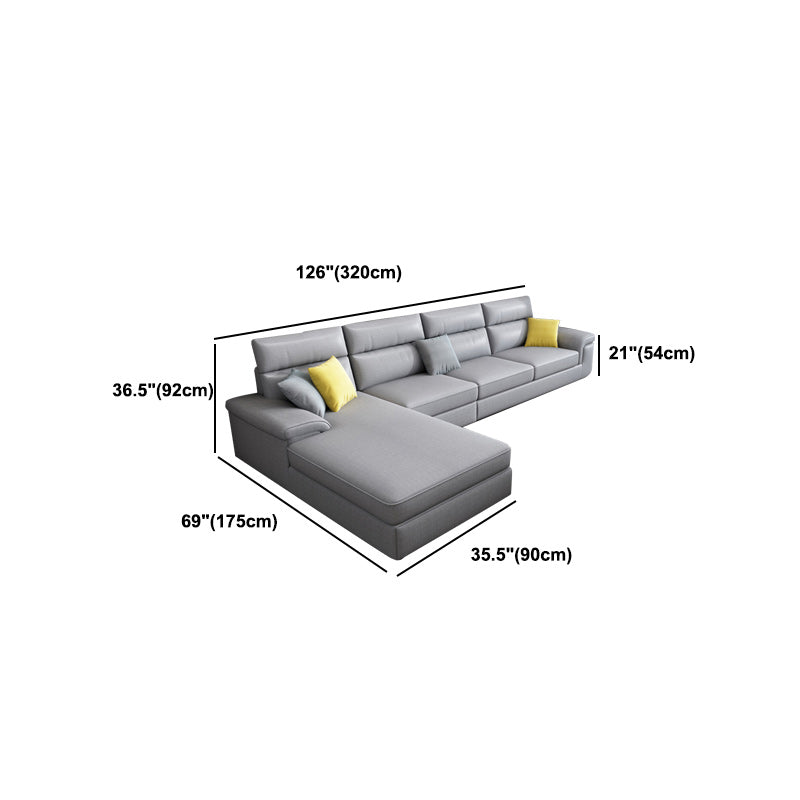 Slipcovered Sectional Pillow Top Arm Sofa & Chaise with 4 Seaters