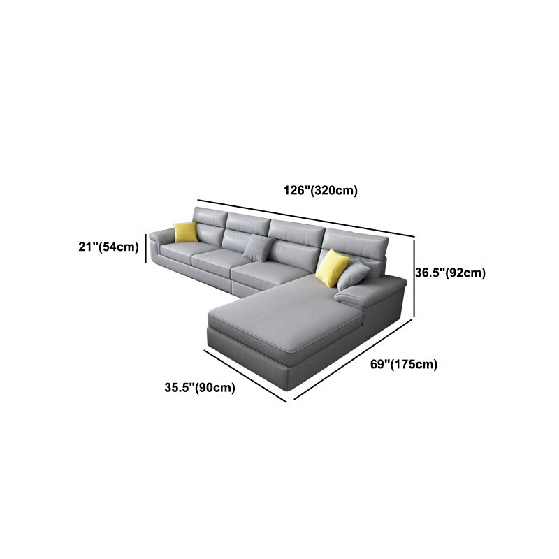 Slipcovered Sectional Pillow Top Arm Sofa & Chaise with 4 Seaters