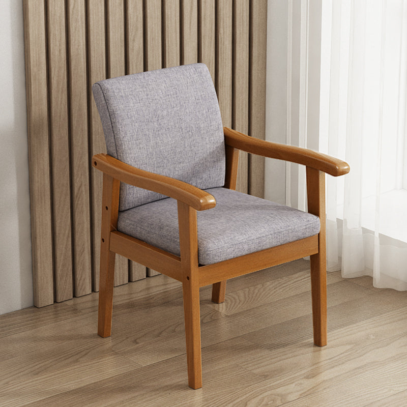 Mid-century Solid Wood Frame Removable Slipcover Accent Armchair