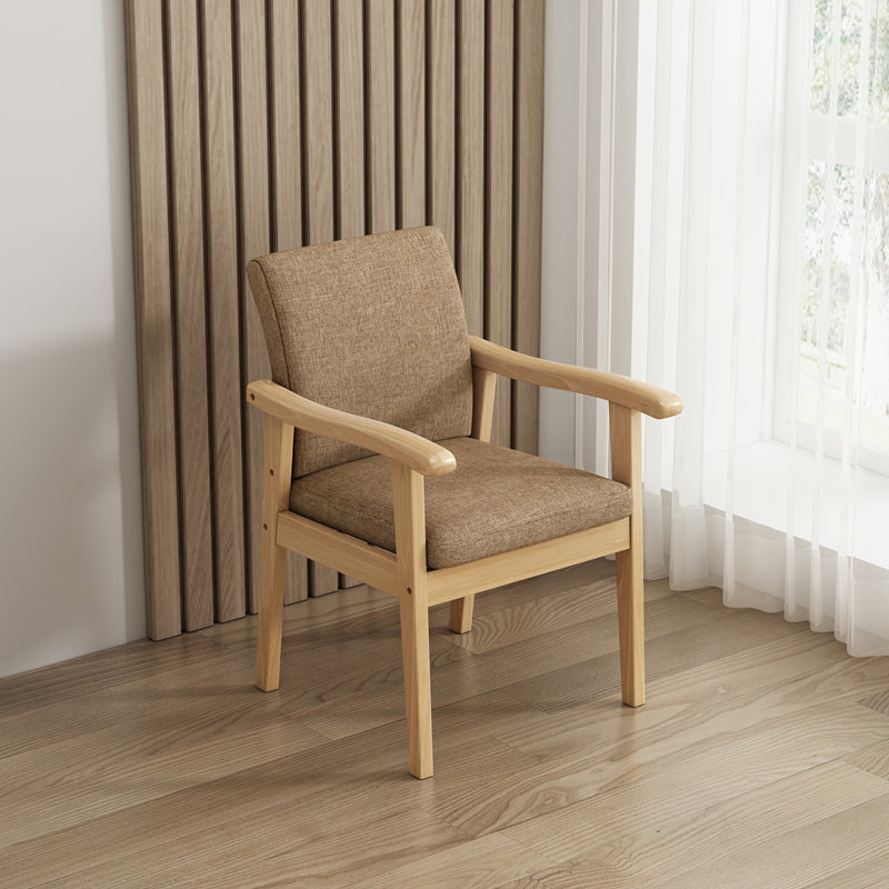 Mid-century Solid Wood Frame Removable Slipcover Accent Armchair