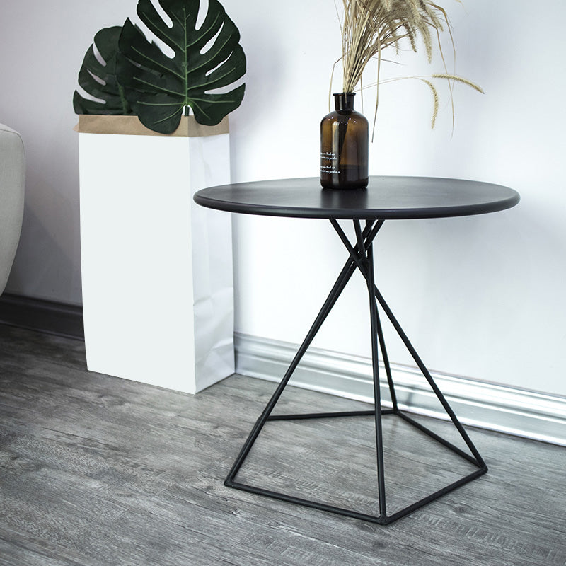 Mid-Century Modern Iron Coffee Table Cross Legs Cocktail Table for Home