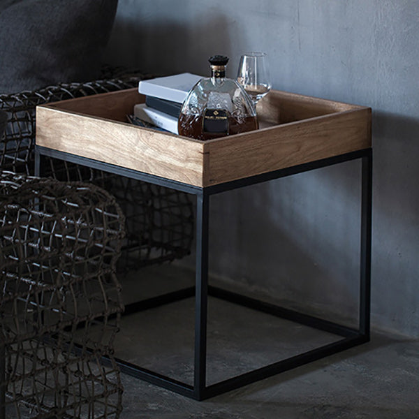 Scandinavian Square Coffee Table Wooden Cocktail Table for Home