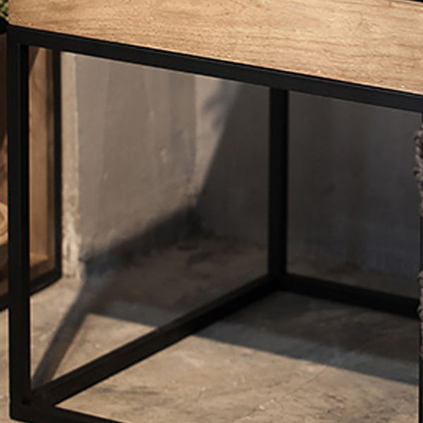 Scandinavian Square Coffee Table Wooden Cocktail Table for Home