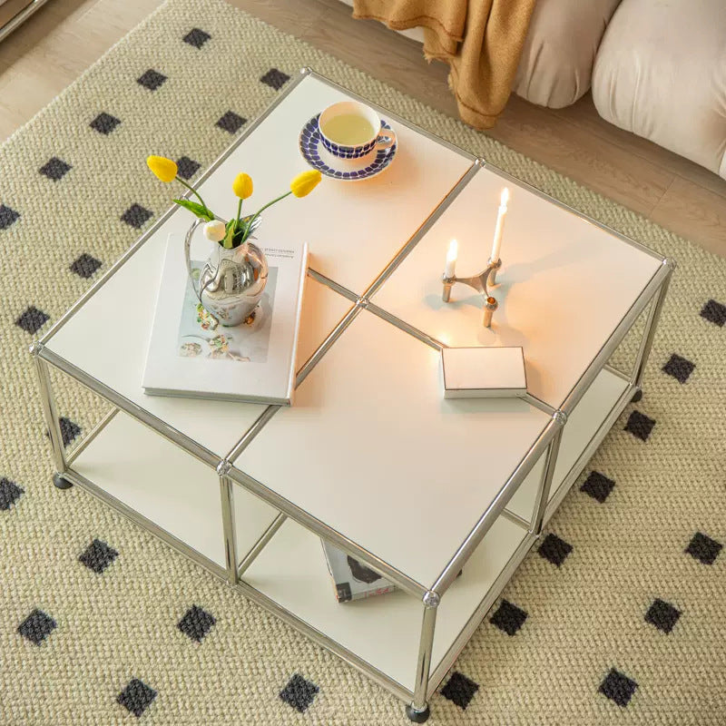 15.75" Tall Mid-century Style Coffee Cocktail Table Metal Coffee Table