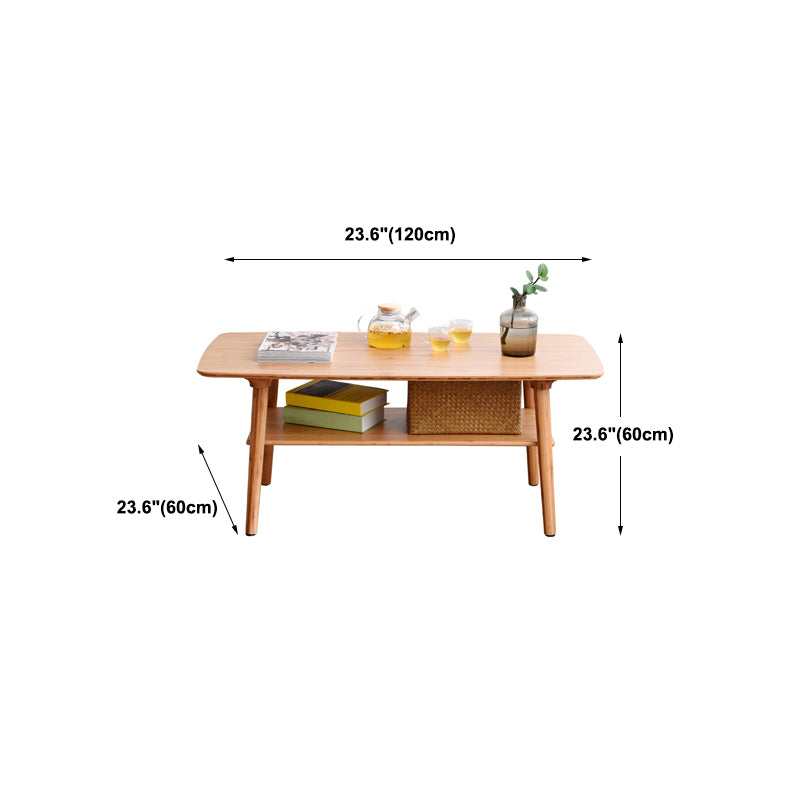 Scandinavian Style Coffee Cocktail Table 4 Legs Solid Wood Coffee Table
