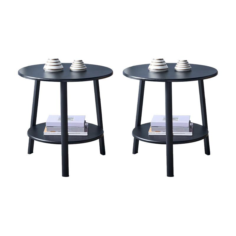 3 Legs Round Side End Table Wood Side End Table with Storage