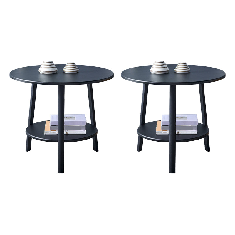 3 Legs Round Side End Table Wood Side End Table with Storage