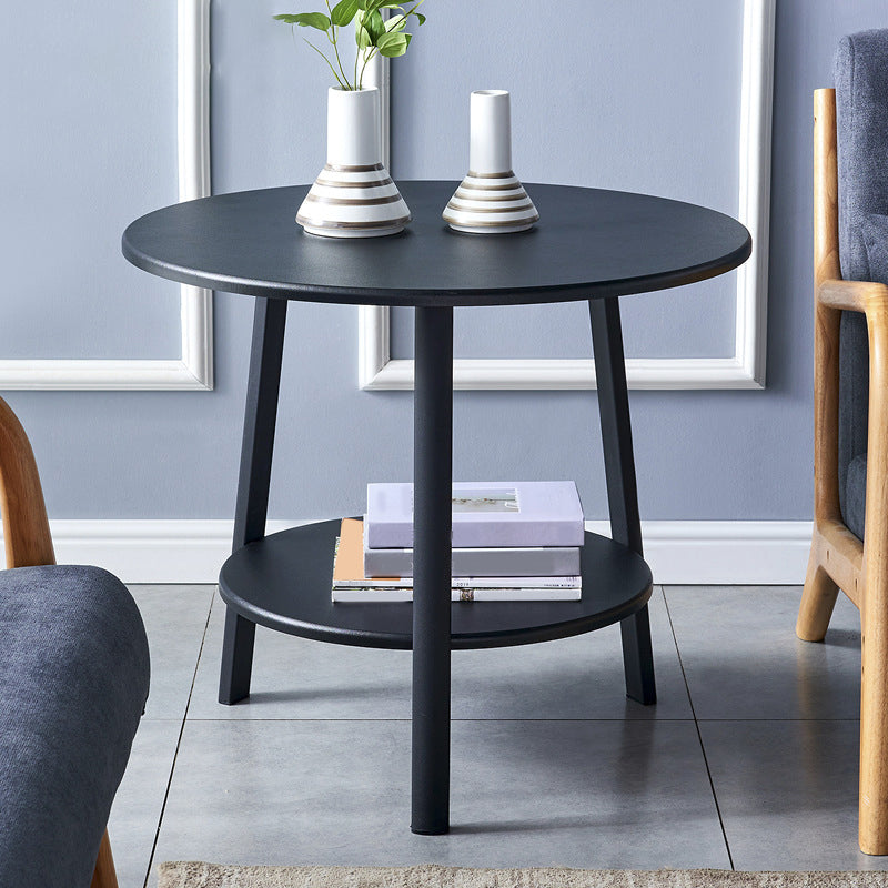 3 Legs Round Side End Table Wood Side End Table with Storage